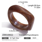 Melard Wide Resin Bracelet gold Stainless Steel Jewelry for Women