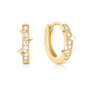 925 Sterling Silver Diamond Star Hoop Earrings For Women — collection product image 06
