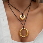 Black Rope Necklace Design Sense Collarbone Chain Non-Fading Stainless Steel Jewelry