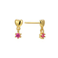 14K Gold-Plated 925 Sterling Silver Cubic Zirconia Heart Earrings — surface finish detail