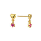 SE0025 S925Silver plating14K Cute Sweet Cool Style Earrings for Women Korean and Japanese Heart-Shaped Purple Zircon Earrings