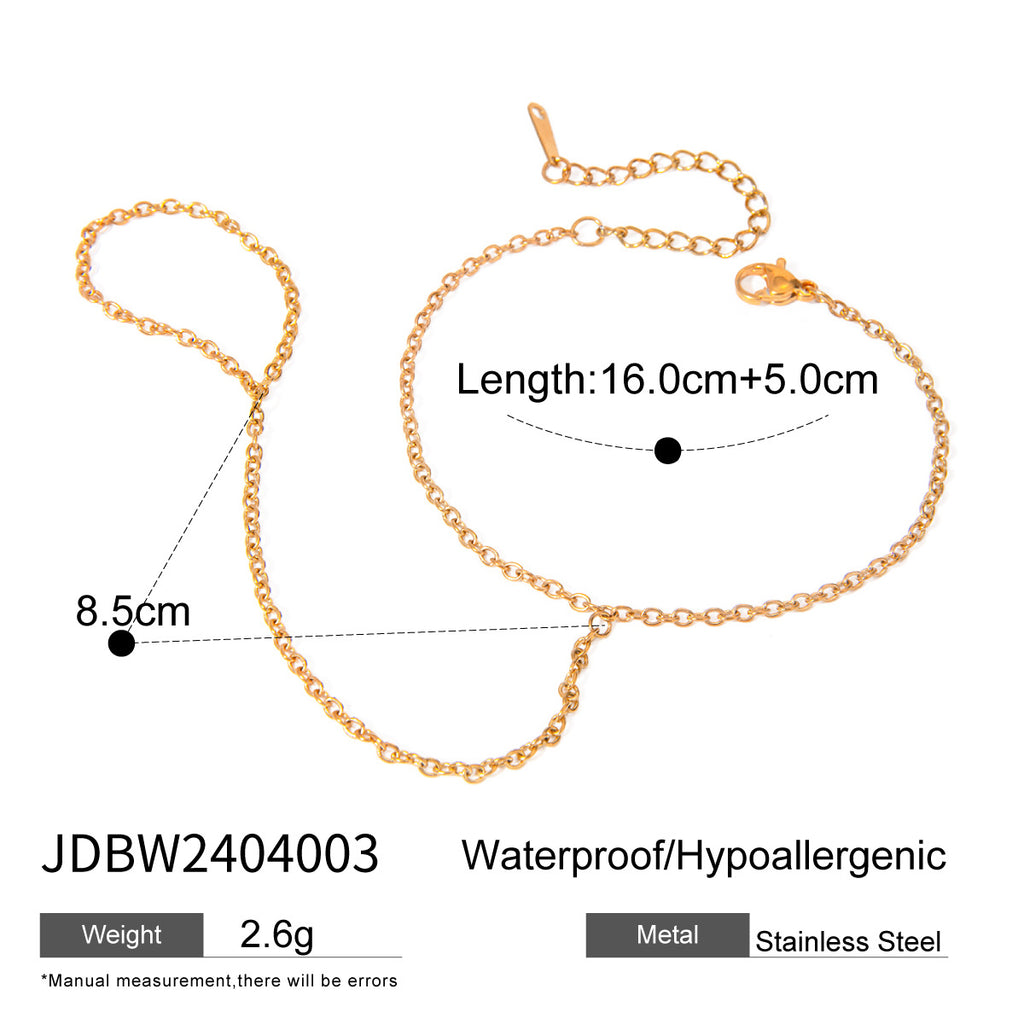 Stainless Steel Zircon Pearl Finger Bracelet Non-Fading Jewelry