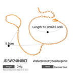 Stainless Steel Zircon Pearl Finger Bracelet Non-Fading Jewelry