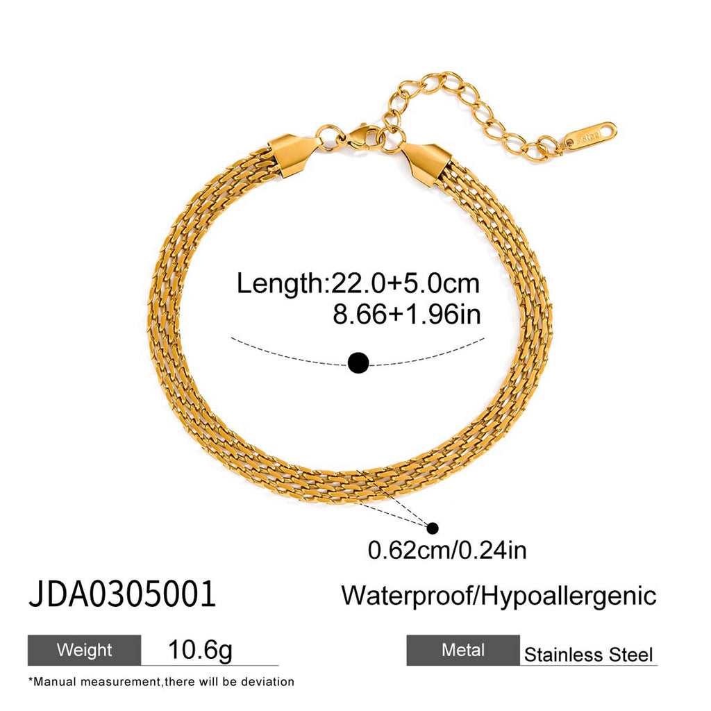 2H Stainless Steel Gold Anklet No Need to Remove for Bathing Girl's Foot Jewelry Non-Fading