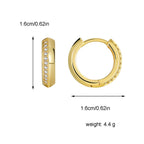 E0452 New Simple Gear Design Earrings for Women with Micro Pave Zircon Fashion Hoop Earrings