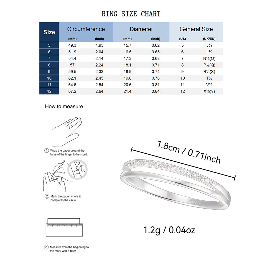 SR0044 S925Silver Micro Inlaid Cross Hollow Ring for Women Simple