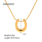 Stainless Steel Necklace18K Gold Pendant Necklace Women's Trendy Versatile Necklace Jewelry