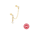 925 Sterling Silver Geometric Diamond Encrusted Tassel Earrings — collection product image 06