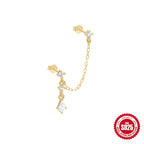 New S925Sterling Silver Geometric Tassel Earrings Hot Selling Diamond-encrusted High-end Earrings for Women