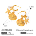 Stainless Steel Earrings in Gold-Plated — Contemporary Edit — alternate product view — jewelry finish and design detail