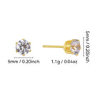 E0778 Design Earrings for Women, Brass Gold-Plated, Simple Crown Base with Zirconia Studs