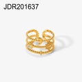 18K Gold-Plated Stainless Steel Snake Chain Open Ring — product styling — jewelry finish and design detail
