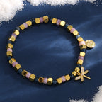 B0291 Vacation Ocean Dragonfly Inlaid Zircon Beaded Bracelet