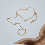 Zirconia Finger Bracelet Stainless Steel Bangle Ring Non-Fading Jewelry for Women