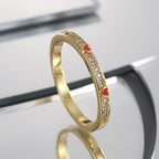 R0494 Lightweight Simple Fashion Heart Resin Ring for Women Copper Gold Plated Micro Inlaid White Zircon