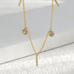 N0181 Japanese Style Water Drop Tassel Dynamic Necklace for Women New Layered Micro Inlaid White Zircon Pendant Simple