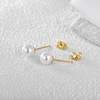 E0160 Little Chanel Style Earrings for Women gold Dongdaemun Pearl Vintage Earrings Jewelry