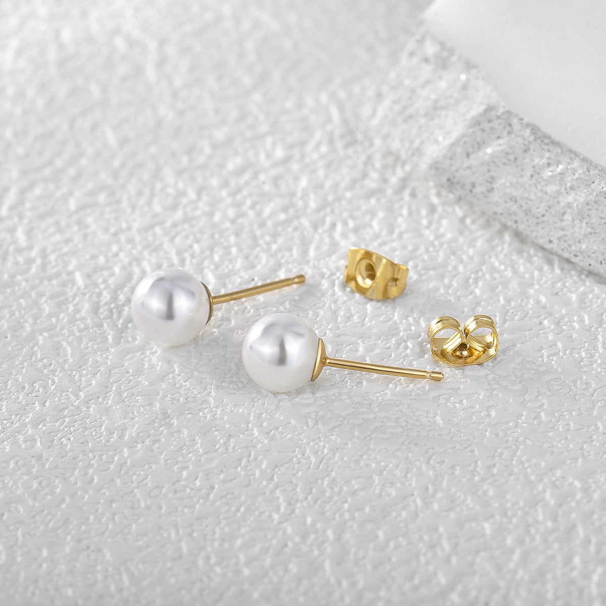 E0160 Little Chanel Style Earrings for Women gold Dongdaemun Pearl Vintage Earrings Jewelry