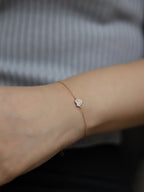 S925 Sterling Silver Plating 14K Gold Zircon Heart Adjustable Bracelet