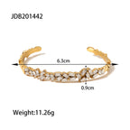 Stainless Steel Zircon Bracelet Open Bangle Non-Fading