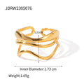 Sculptural Statement Stainless Steel Ring in Gold-Plated with Asymmetric Detail — jewelry construction