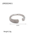 Cubic Zirconia Open Profile Stainless Steel 18K Gold-Plated Open Ring — detail view — jewelry finish and design detail