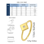 SR0021 S925Quadrilateral Fashion Inlaid Zircon Simple