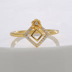 SR0009 S925Silver plating14K Gold Hollow Square Flower Inlaid Zircon Ring for Women Fashion