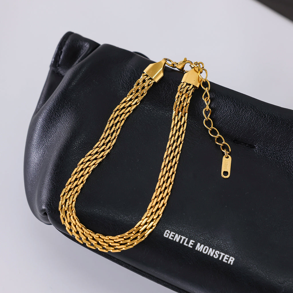 2H Stainless Steel Gold Anklet No Need to Remove for Bathing Girl's Foot Jewelry Non-Fading