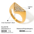 Stainless Steel Pearl and Zircon Ring — alternate product view — jewelry finish and design detail