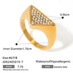 ring Stainless Steel Zircon Pearl Ring Jewelry