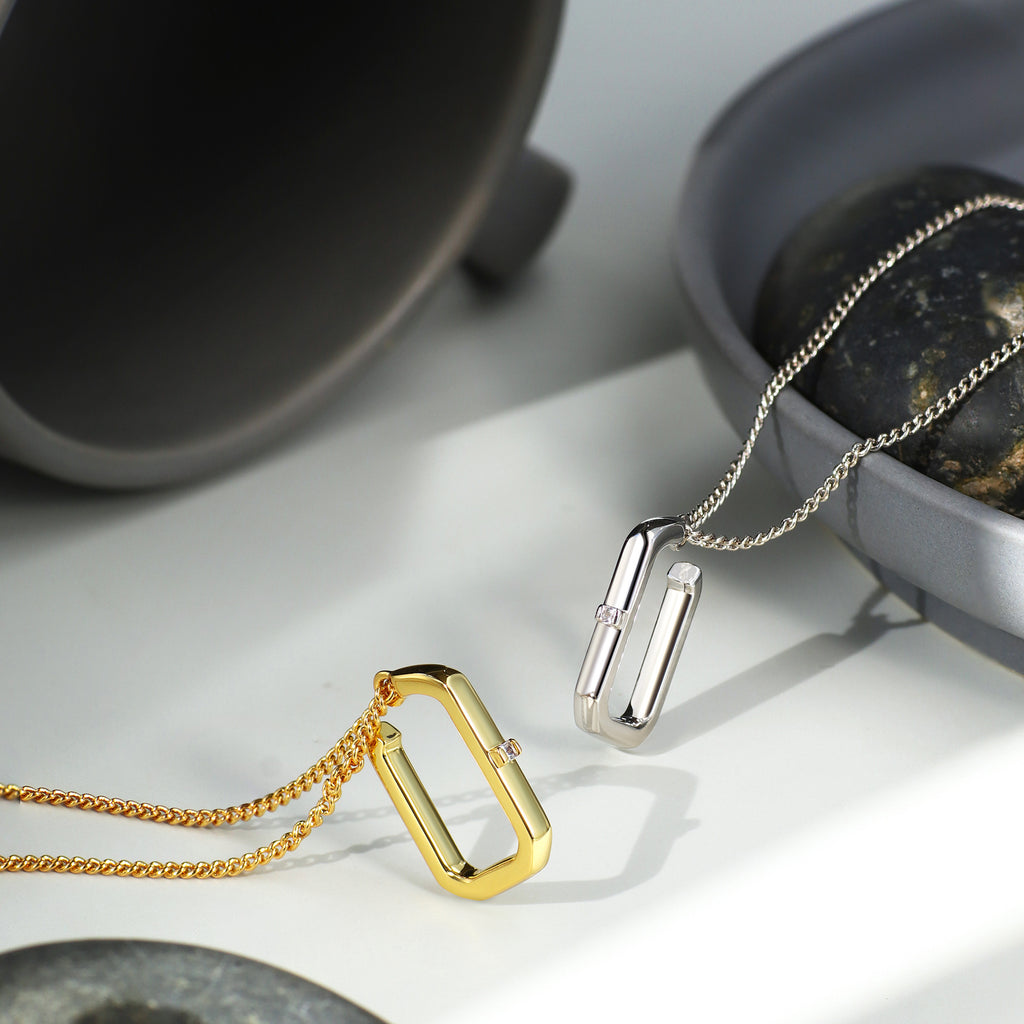 Genderless Geometric Pendant Necklace Hip Hop Sweatshirt Accessory Simple Fashion New Arrival