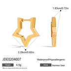 Stainless Steel Heart Earrings for Women Five-Pointed Star Stud Earrings Jewelry Accessories