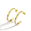 Gold-Plated Brass Star Zircon Hoop Earrings — design detail — jewelry finish and design detail