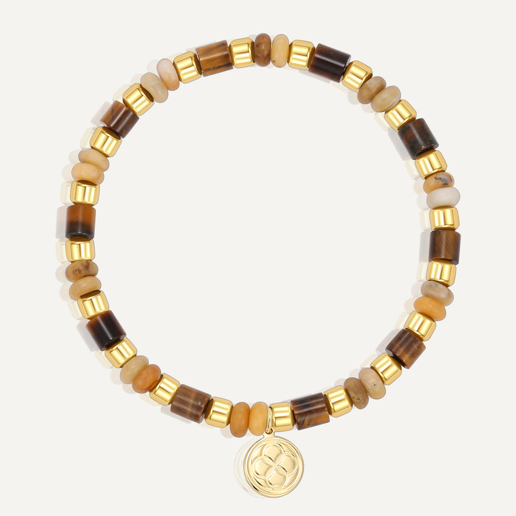 B0339  Simple Pendant Beaded Bracelet Fashion Tiger Eye Stone Beaded Jewelry