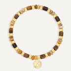 B0339  Simple Pendant Beaded Bracelet Fashion Tiger Eye Stone Beaded Jewelry