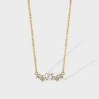 N0190 Fashion Retro Design Pendant for Women Layered Geometric Zircon Necklace Jewelry