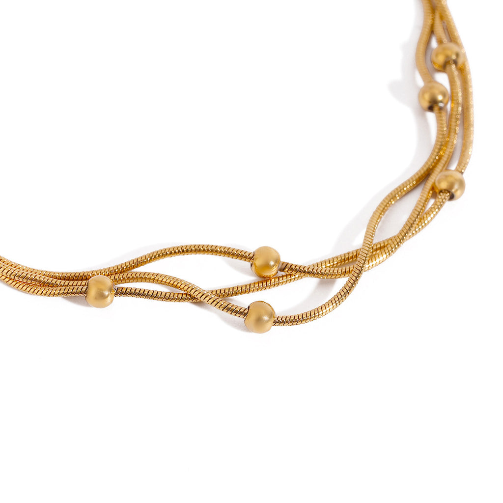 2H Stainless Steel gold Multi-layer Stacked Bracelet Jewelry bracelet