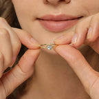 R0226 Fashion Simple Heart-Shaped Zircon Ring gold Love Heart Ring Women's Foreign Trade Jewelry