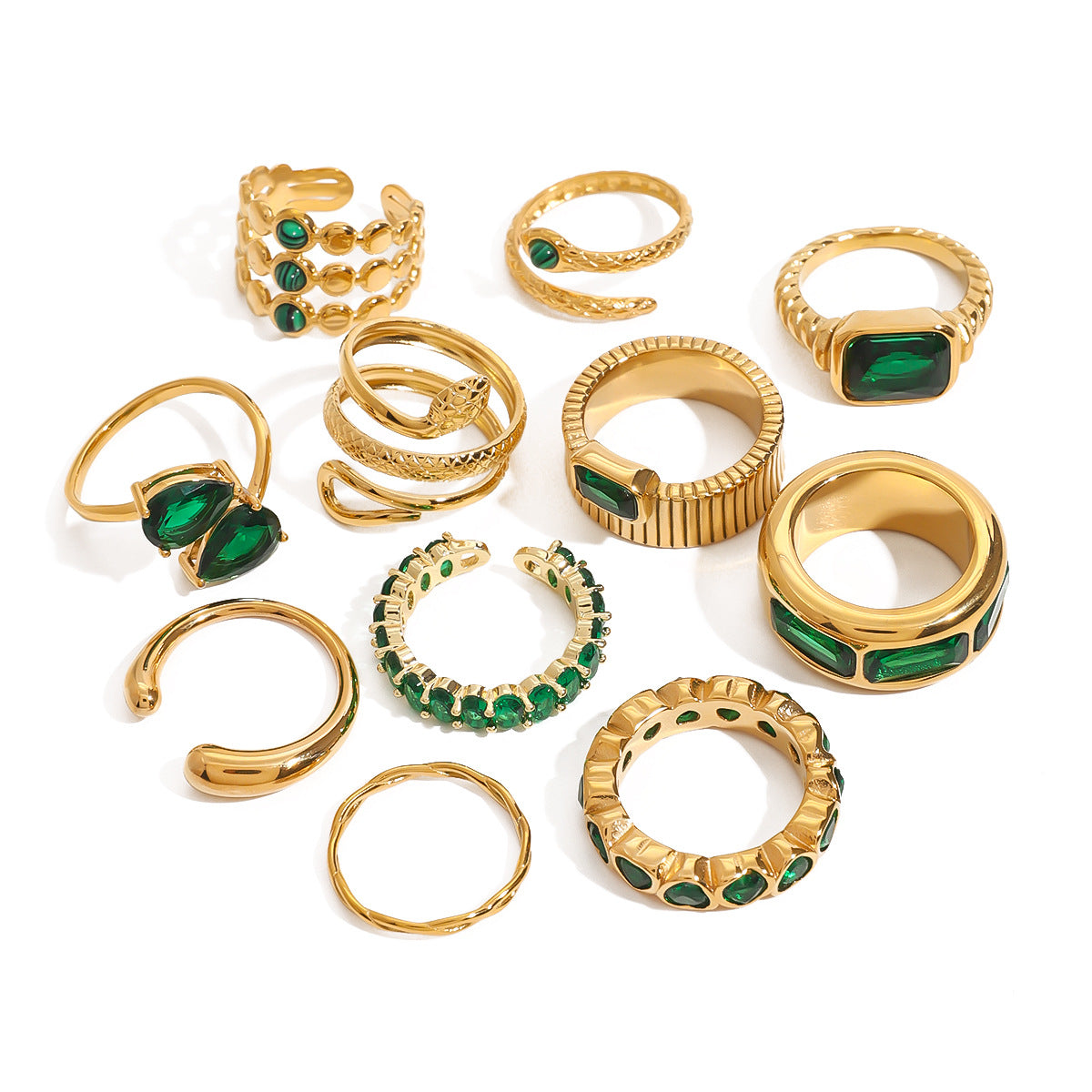 Stainless Steel Heart Zircon Ring rings