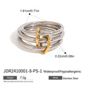 Pearl Layered Stainless Steel Stacking Gold-Plated Ring — additional product detail 29 — jewelry finish and design detail