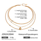 Three-layer Stacked Necklace Accessories for Women Collarbone Chain Stainless Steel Jewelry