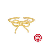 S925Sterling Silver Heart Flower Inlaid Diamond Open Ring Korean Style Opal Index Finger Ring