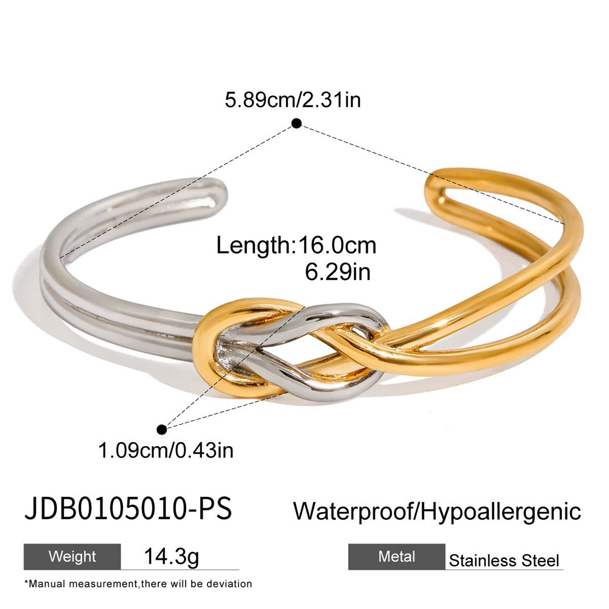 Original Knot Design Bracelet Non-Fading Women's Jewelry Stainless Steel Accessories