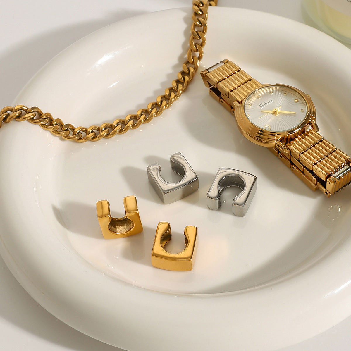 Stainless Steel Geometric Earrings Ear Bone Clip Ear Jewelry earring