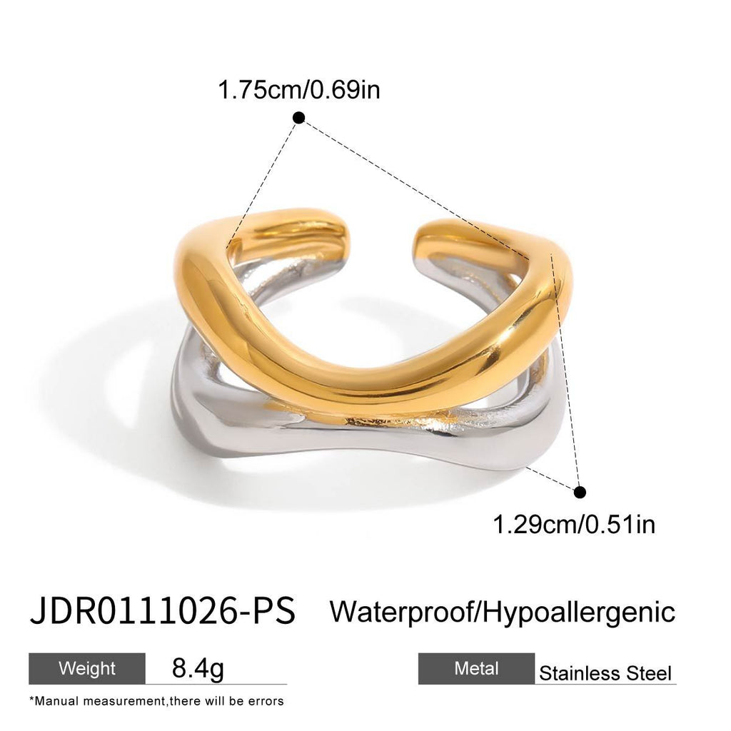 2H Jewelry Stainless Steel Ring Non-Fading Jewelry Women's Design Ring rings