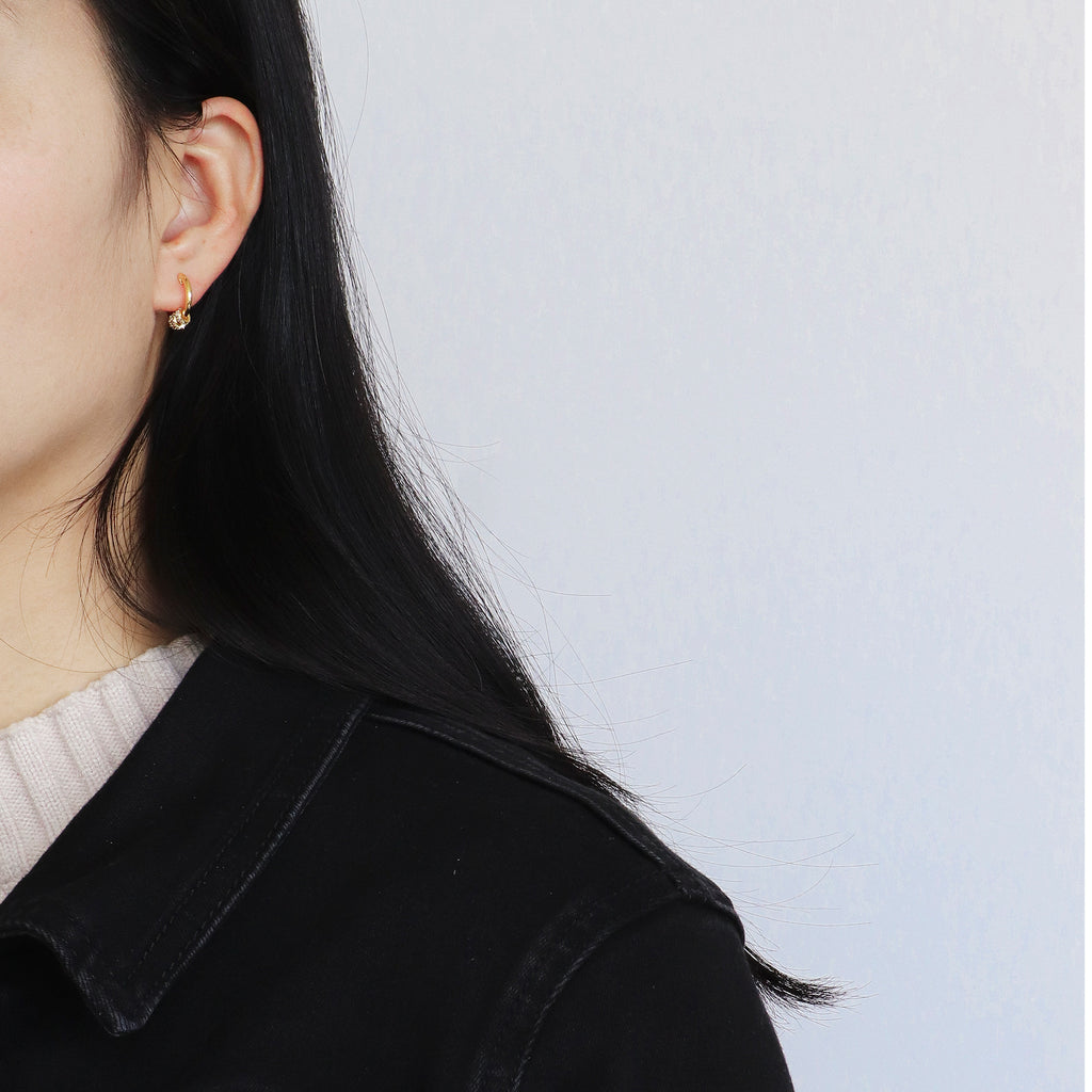 E0081 Fashion Diamond-Studded Multi-Hoop Earrings for Women, Stone-Studded Hoop Earrings, gold Export Small Accessories