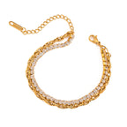 2H Stainless Steel Full Diamond Bracelet Multi-layer Bracelet Chain Jewelry