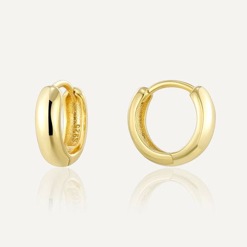 14K Gold-Plated 925 Sterling Silver Minimalist Earrings — front view