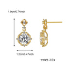 E0544 Fashion Simple Design Earrings for Women Copper Gold Plated New Zircon Stud Earrings